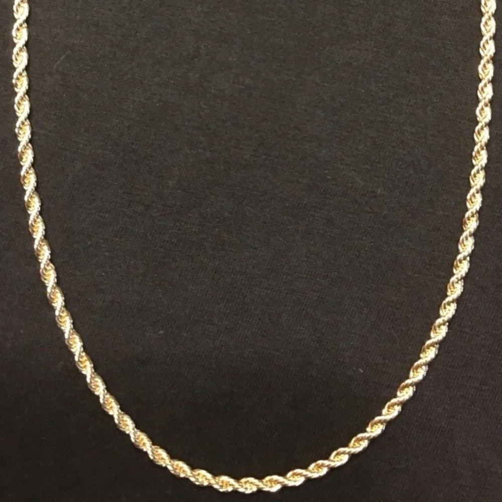 Gold Chain Rope Chain Necklace 4mm With Gold Cross Crucifix Pendant Set - Picture 3 of 6
